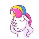 🤦‍♂️ Unicorn, Kartun, Lucu, Fantasi, Magis, Aneh telegram sticker