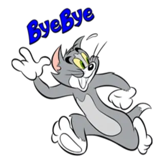 🏃 Tom Cat Tom and Jerry ByeBye cartoon, cat, waving, goodbye, animated, character telegram sticker