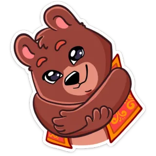 🤗 Kartun, Beruang, Imut, Binatang, Peluk whatsapp sticker