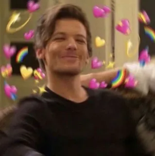 🥰 Louis Tomlinson 愛, 虹, ハート, かわいい, ポジティブ telegram sticker