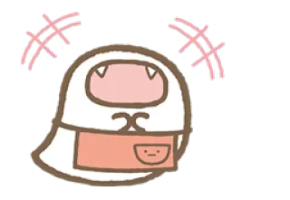 😮 kawaii, carino, cartoni animati, mostro, grembiule whatsapp sticker