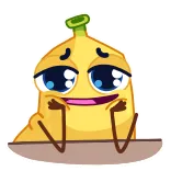 🥺 banane, mignon, autocollant, fruit, dessin animé, jaune telegram sticker