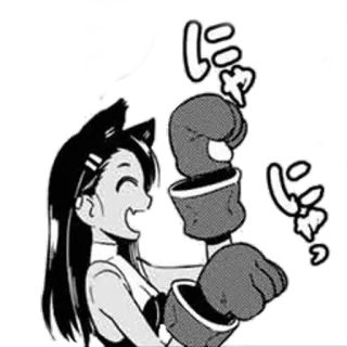 😺 にゃ Anime, Catgirl, Boxeo, Manga, Guantes telegram sticker