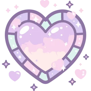 💜 heart, pastel, cute, kawaii, sticker, love, dreamy, clouds telegram sticker