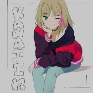 🎵 KAWAIIね Аниме, Милый, Девушка, Каваий telegram sticker