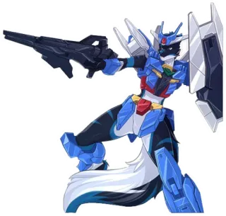 💙 Furry, Mecha, Roboter, Waffe, Anime, Anthropomorph, Gundam telegram sticker