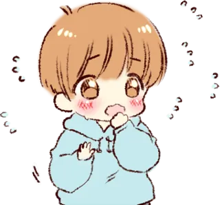 🤭 Dessin animé, Anime, Chibi, Mignon, Garçon, Inquiet telegram sticker