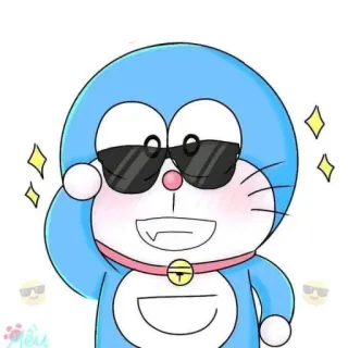 😎 Doraemon doraemon, hoạt hình, anime, nhân vật, robot, kính râm, ngầu, dễ thương whatsapp sticker
