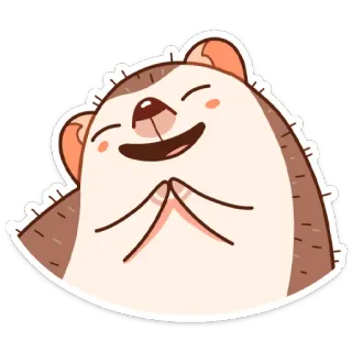 😊 hedgehog, animal, cute, happy, cartoon telegram sticker