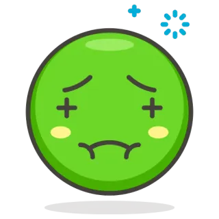 🤢 malato, emoji, verde, stordito, indisposto, cartone animato telegram sticker