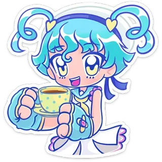 ☕️ Anime, Manga, Lindo, Kawaii, Té, Taza telegram sticker