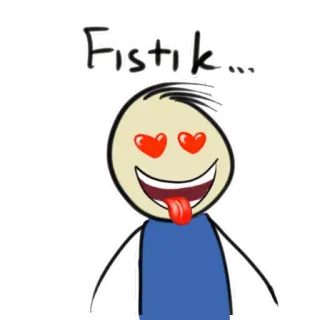 😍 Fıstık... dessin animé, amour, yeux en coeur, mignon, bonhomme allumette telegram sticker
