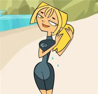 💦 Bridgette Total Drama Island Мультфильм, Женщина, Серфер, Пляж, Блондинка telegram sticker
