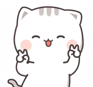 🍼 chat, autocollant, mignon, symbole paix telegram sticker