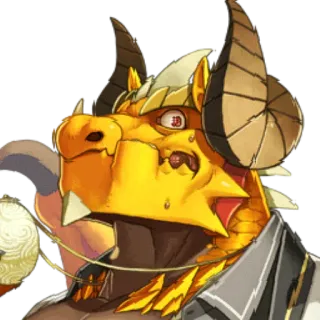 😧 naga, anthro, furry, fantasi telegram sticker