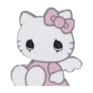 🥺 Hello Kitty cute, kawaii, cat, cartoon, angel, sad telegram sticker