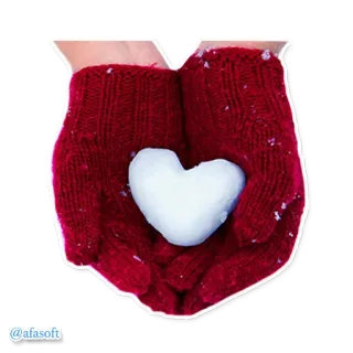 👩 @afasoft rękawiczki, serce, śnieg, zima, dłonie, miłość, afasoft telegram sticker