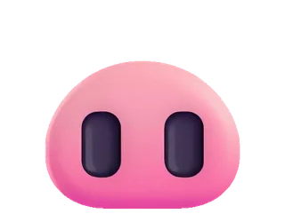 🐽 pig nose, cartoon, pink, animal, face telegram sticker