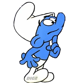 😕 Smurf cartone animato, puffo, fantasy, blu, personaggio telegram sticker