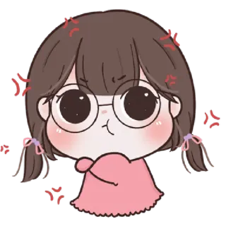 🥨 arrabbiata, cartone animato, ragazza, espressione, frustrata telegram sticker