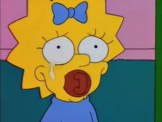 😰 Maggie Simpson The Simpsons 매기 심슨, 울음, 슬픔, 심슨 가족, 만화, 아기 telegram sticker