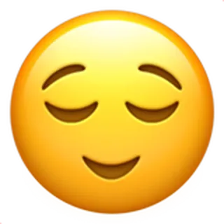 😌 이모지, 평온, 명상, 얼굴, 미소 telegram sticker