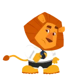 😏 lion, cartoon, animal, character, cute whatsapp sticker