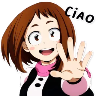 👋 Ciao hello, greeting, waving, anime, cartoon telegram sticker