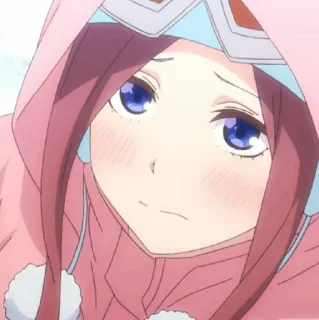 🐾 Anime, Ragazza, Felpa rosa, Carina, Ragazza anime telegram sticker