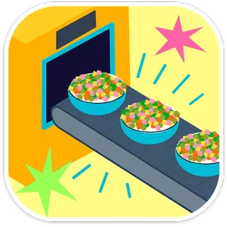 🥗 comida, fabricación, máquina, producción, tecnología, automatizado telegram sticker