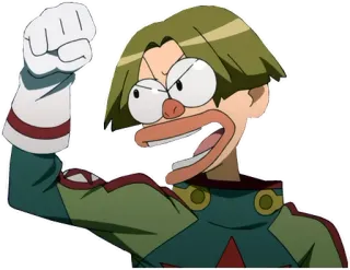 ✊ anime, angry, clenched fist, clown, cartoon telegram sticker