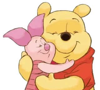 💞 Winnie the Pooh Винни Пух, Пятачок, дружба, объятие, мультфильм, милый, Дисней telegram sticker