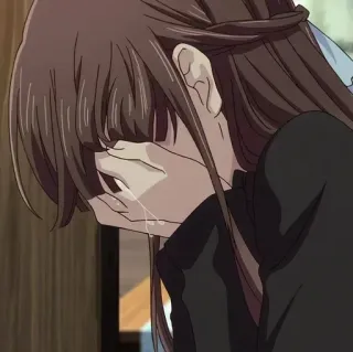 😭 smutny, płacz, anime, łzy, emocjonalny, przygnębiony telegram sticker