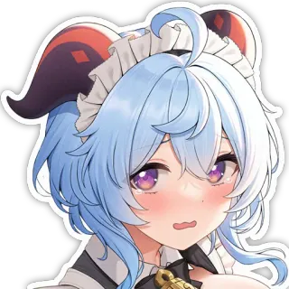😖 Ganyu Genshin Impact Аниме, Девушка, Genshin Impact, Гань Юй, Мило, Наклейка, Фанарты telegram sticker