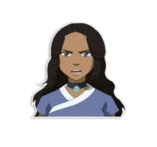😑 Katara Avatar: The Last Airbender Katara, Avatar, La Leyenda de Aang, Dibujos animados, Personaje whatsapp sticker