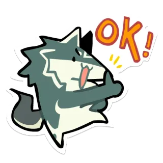 👌 OK! wolf, ok, approval, sticker, cartoon, thumbs up telegram sticker