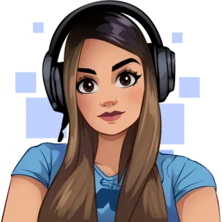 🎧 Dibujos animados, Auriculares, Mujer, Arte digital, Avatar telegram sticker