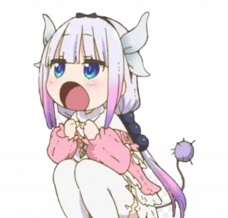 😯 Kanna Kamui Miss Kobayashi's Dragon Maid Anime, Dragón, Kanna Kamui, Chibi, Lindo, Kobayashi-san Chi no Maid Dragon telegram sticker