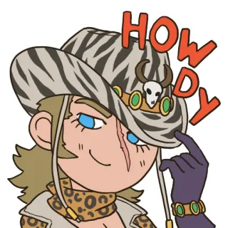 🤠 HOWDY Cowboy, Chapeau, Western, Dessin animé, Personnage telegram sticker