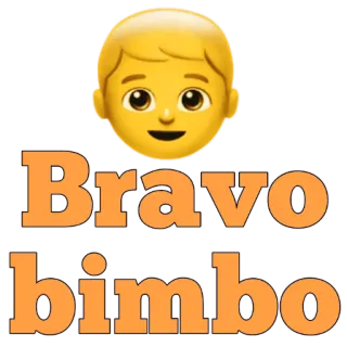 😯 Bravo bimbo meme, offensive, slang, bimbo, text, expression, emoji telegram sticker