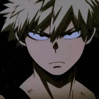 💥 Katsuki Bakugo My Hero Academia อนิเมะ, โกรธ, ตัวละคร, ผมบลอนด์, เด็กผู้ชายอนิเมะ telegram sticker