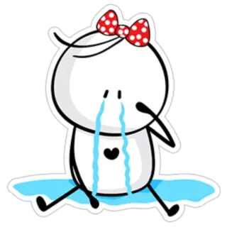 ❤ verdrietig, huilen, tranen, hart, cartoon, emotioneel telegram sticker