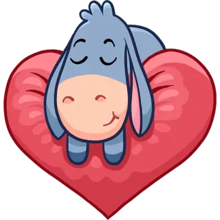 😌 Eeyore осел, иа, мультфильм, сердце, милый, Дисней telegram sticker