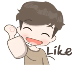 👍 Like Pulgar arriba, Aprobación, Me gusta, Dibujos animados, Positivo, Gesto telegram sticker
