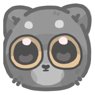 😐 кот, котенок, животное, милый, каваий, мультфильм whatsapp sticker