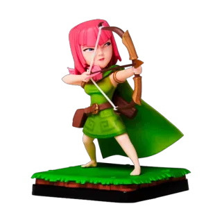 ☢ Archer Clash of Clans Archer, Clash of Clans, Jeu vidéo, Fille archer, Cheveux roses, Arc et flèche whatsapp sticker