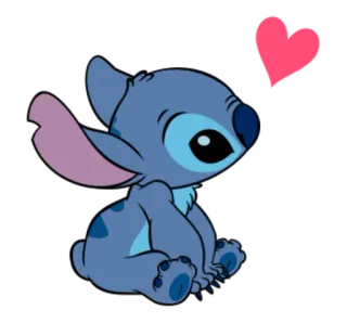 😘 Stitch Lilo & Stitch cartoon, disney, cute, blue, heart telegram sticker