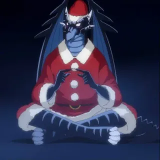 👉 dragon, noël, père noël, animé, bleu, assis telegram sticker