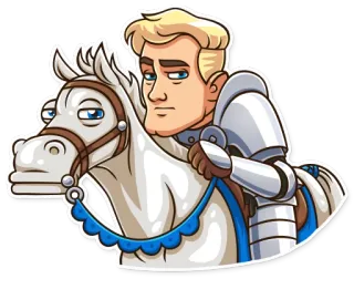 😑 cavaleiro, cavalo, armadura, medieval, desenho animado, cavalaria telegram sticker