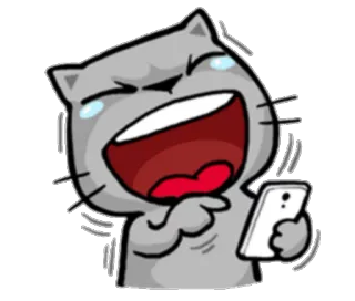 😄 Katze, lachend, Cartoon, Emoji, lustig, Meme telegram sticker